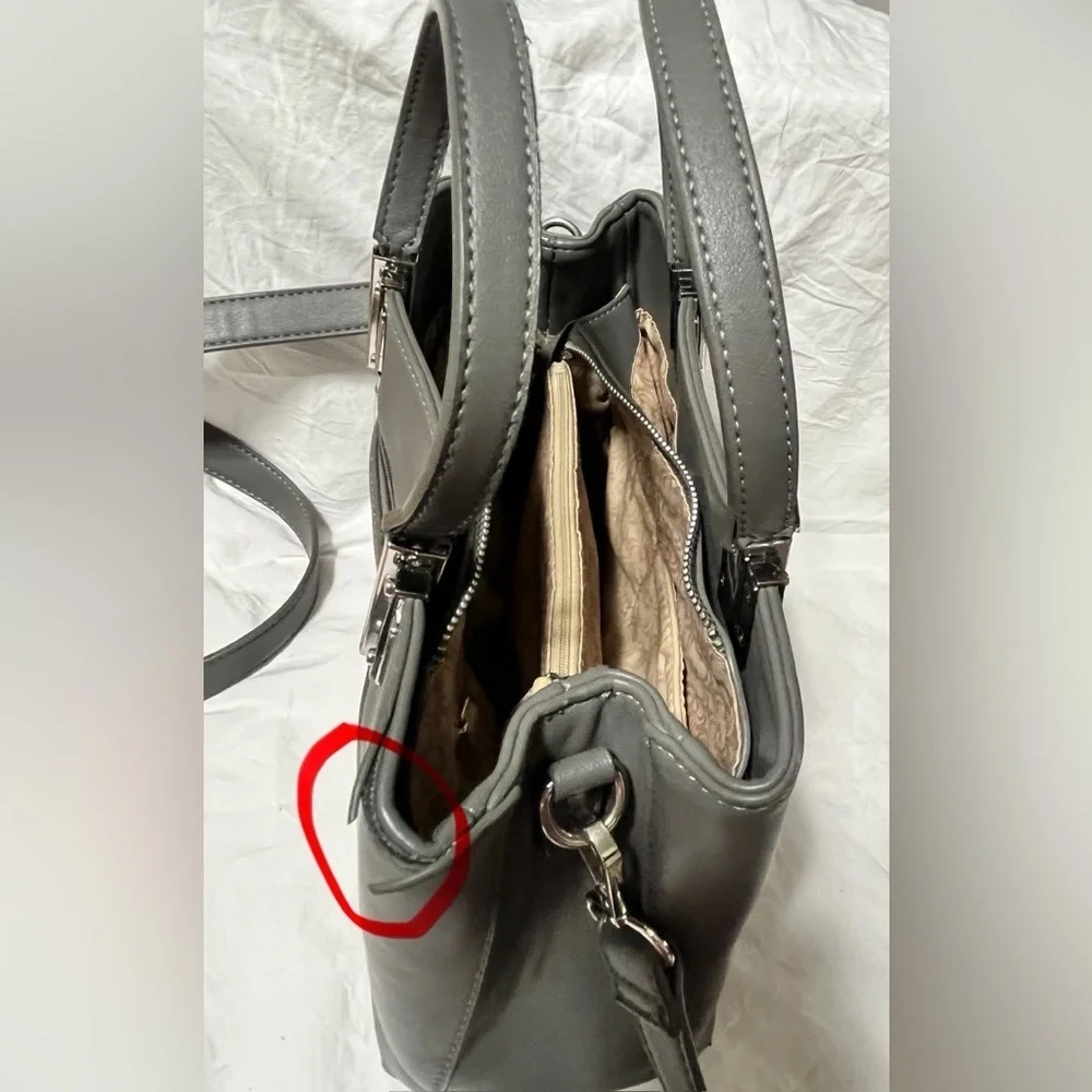 Charming Charlie Gray Purse Handbag with 2 straps, Preloved. - Picture 7 of 16